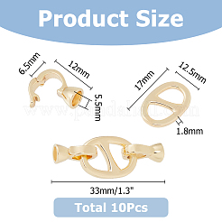 10Pcs Brass Fold Over Clasps&nbsp;KK-HS0001-32