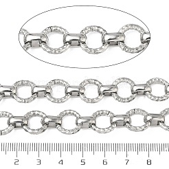 304 Stainless Steel Textured Ring Link Chains&nbsp;CHS-K023-11B-P