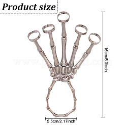 3Pcs 3 Colors Alloy Skeleton Full Hand Ring Bracelets Set&nbsp;BJEW-AN0001-21