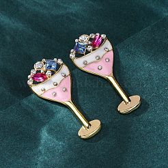 Zinc Alloy Enamel Stud Earrings&nbsp;EJEW-Z088-03G-01