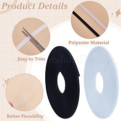2 Rolls 2 Colors Polyester Boning for Bridal Dress Bustle&nbsp;DIY-PH0028-87
