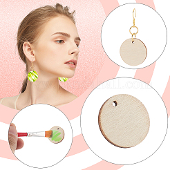 DIY Flat Round Wooden Dangle Earring Making Findings Kits&nbsp;DIY-SP0004-99