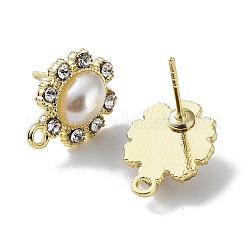 Rack Plating Alloy Rhinestone Stud Earring Finds&nbsp;X-PALLOY-Q458-12G