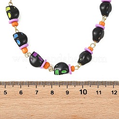 Halloween Skull Acrylic Beaded Necklaces&nbsp;NJEW-JN06531