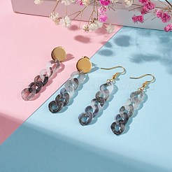 Chunky Acrylic Curb Chain Long Drop Earrings&nbsp;EJEW-JE04772-02