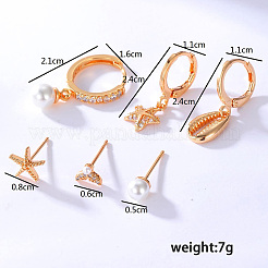 6 Pairs Brass Earring Sets&nbsp;NL6059