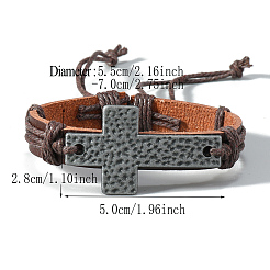 PU Leather Cord Adjustable Bracelets&nbsp;PW-WG27B74-02