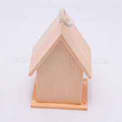 Unfinished Natural Wood Birdhouse&nbsp;HJEW-WH0007-05