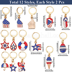 Independence Day Alloy Enamel Butterfly Pendant Decoratoins&nbsp;HJEW-SC00057