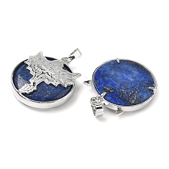 Natural Lapis Lazuli Flat Round Pendants&nbsp;G-G279-01P-07