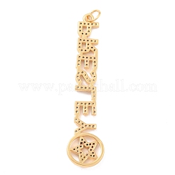 Eco-Friendly Brass Micro Pave Cubic Zirconia Pendants&nbsp;KK-K268-31G