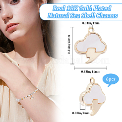 6Pcs Natural Sea Shell Cloud Charms&nbsp;KK-BBC00014-93