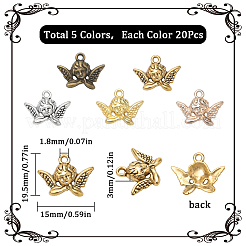 100Pcs 5 Colors Tibetan Style Alloy Pendants&nbsp;FIND-SC0005-57