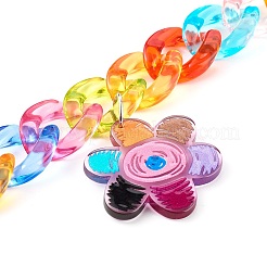Acrylic Curb Chain Phone Case Chain&nbsp;HJEW-JM00504-04