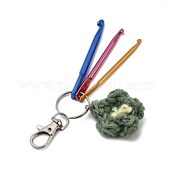 Aluminum Crochet Hooks & Cotton Knitting Flower Pendant Decorations&nbsp;HJEW-JM04326