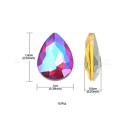 Pointed Back Glass Rhinestone Cabochons&nbsp;RGLA-YW0002-04