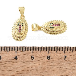 Brass Micro Pave Colorful Cubic Zirconia Pendants&nbsp;CU-CBAD360-12G-01