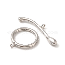 Rhodium Plated 925 Sterling Silver Toggle Clasps&nbsp;STER-G038-03P