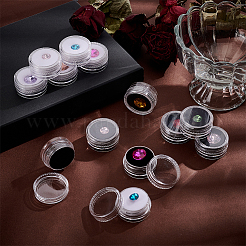 20Pcs 2 Colors Round Transparent Plastic Loose Diamond Storage Boxes with Screw Lid and Sponge Inside&nbsp;CON-PH0002-96