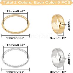 12pcs 2 Colors 304 Stainless Steel Bead Frames&nbsp;STAS-UN0023-58