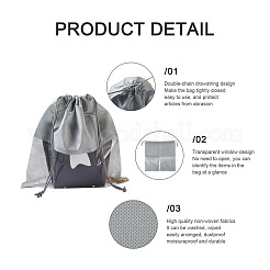 8Pcs 4 Colors Blank Non-Woven DIY Craft Drawstring Storage Bags&nbsp;ABAG-GN0001-10B