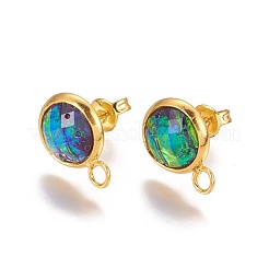 Brass Stud Earring Findings&nbsp;MAK-F028-01