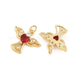 Brass Micro Pave Cubic Zirconia Charms&nbsp;KK-Q085-10G-04