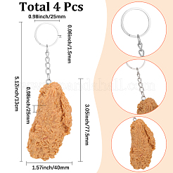 4Pcs Chicken Nugget PVC Pendant Keychains&nbsp;KEYC-SC0002-21A