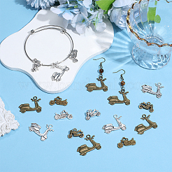 96Pcs 6 Styles Tibetan Style Alloy Pendants&nbsp;FIND-PH0060-36