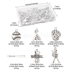 70Pcs 7 Styles Tibetan Style Alloy Message Pendants&nbsp;TIBEP-FS0001-36