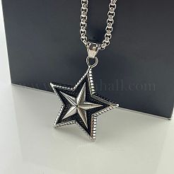 Stylish 304 Stainless Steel Punk Star Unisex Pendant Necklace&nbsp;MI2754