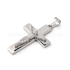 304 Stainless Steel Religion Jesus Cross Pendants&nbsp;STAS-F323-07P