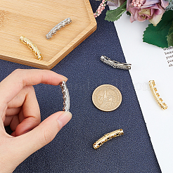 8Pcs 4 Style Brass Micro Pave Cubic Zirconia Beads&nbsp;ZIRC-CA0001-08