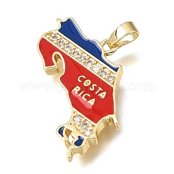 Brass Micro Pave Clear Cubic Zirconia Pendants&nbsp;KK-C263-31C-G