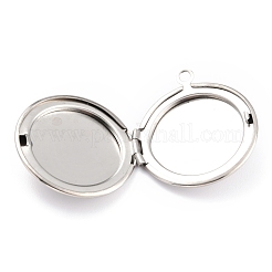 Non-Tarnish 316 Stainless Steel Locket Pendants&nbsp;STAS-L258-003P