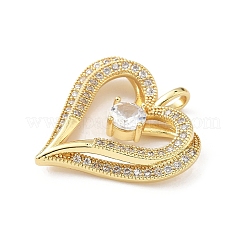 Brass Micro Pave Clear Cubic Zirconia Pendants&nbsp;KK-B141-43G-01