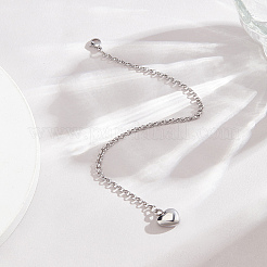 1Pc Heart 304 Stainless Steel Charm Bracelets&nbsp;BJEW-LP0001-14