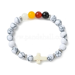 Synthetic  & Natural Carnelian & Obsidian & Dyed Malaysia Jade Beaded Stretch Bracelets for Women&nbsp;BJEW-JB14051-03
