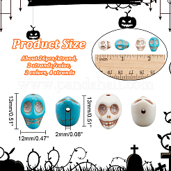 4 Strands 2 Colors Synthetical Turquoise Beads Strands&nbsp;TURQ-NB0001-16