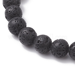 Natural Lava Rock & Mixed Gemstone Beads Stretch Bracelets&nbsp;BJEW-JB12869