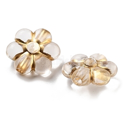 Metal Enlaced Transparent Acrylic Beads&nbsp;MACR-M045-12