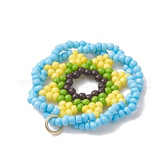 Glass Seed Bead Pendants&nbsp;PALLOY-MZ01320-02