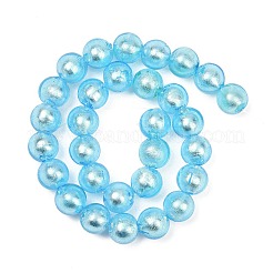 Handmade Silver Foil Glass Beads Strands&nbsp;FOIL-F002-01B