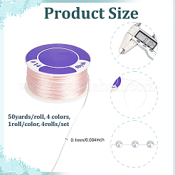 4 Rolls 4 Colors Special Coated Nylon Beading Threads for Seed Beads&nbsp;OCOR-PH0006-50B