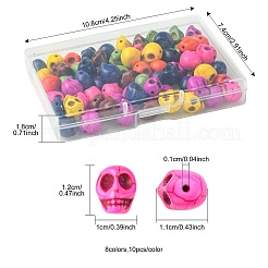 80Pcs 8 Colors Synthetic Turquoise Beads&nbsp;TURQ-FS0001-08