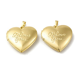 Rack Plating Brass Locket Pendants&nbsp;KK-G452-03G