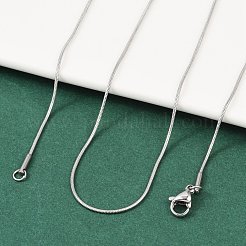 Tarnish Resistant Classic Plain 304 Stainless Steel Mens Womens Snake Chain Necklaces&nbsp;STAS-M174-018P-B