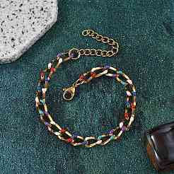 304 Stainless Steel Twisted Curb Chain Bracelets for Women&nbsp;BJEW-F488-10G