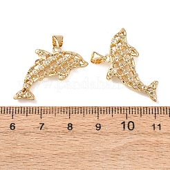 Brass Micro Pave Clear Cubic Zirconia Pendants&nbsp;KK-B184-01G-08