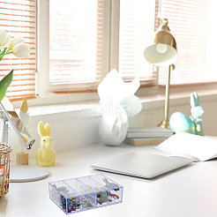 2Pcs 4 Grids Transparent Acrylic Storage Drawer Minifigures Display Case&nbsp;ODIS-WH0079-057